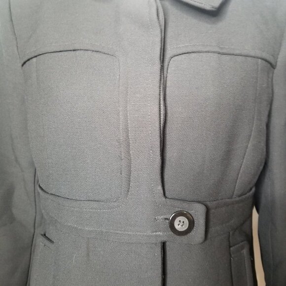 Reiss Capulet Black 100% Wool Peacoat Jacket Size Medium - Picture 5 of 7